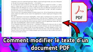 Comment modifier le texte dun document PDF [upl. by Delmer435]