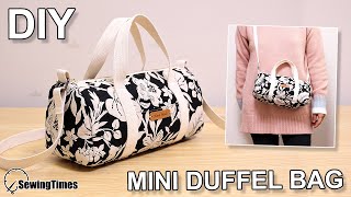 DIY CUTE DUFFEL BAG  Purse Bag Crossbody Bag Tutorial amp Pattern sewingtimes [upl. by Gilpin]