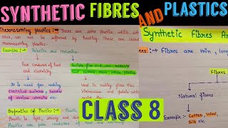 Synthetic fibres and plastics chapter 3 class 8  synthetic fibres and plastics class 8  notes [upl. by Assilak]