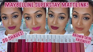 TWENTY Maybelline SuperStay Matte Ink Lip Swatches [upl. by Weil]