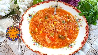 Saludable Sopa de Fideo con Verduras [upl. by Lupe]