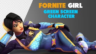 FORTNITE GIRL SKIN CHARACTER 3D sexy girl GREEN SCREEN [upl. by Akilat]