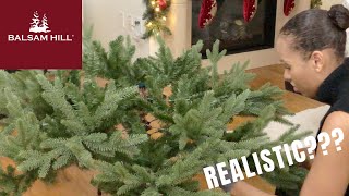 HOLIDAY UNBOXING amp FLUFFING  Balsam Hill Christmas Tree  Most Realistic  Stratford Spruce [upl. by Nilloc]