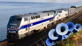 Best Amtrak K5LA Train Horns [upl. by Assetniuq]