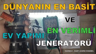 EV YAPIMI BASİT VE VERİMLİ JENERATÖR YAPIMI  VERİMLİ JENERATÖR NASIL YAPILIR EVDE ELEKTRİK ÜRETİMİ [upl. by Lambard]