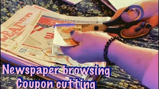 ASMR Request No talking Newspaper page turning amp Coupon cutting [upl. by Epillihp]