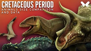 CRETACEOUS PERIOD Dinosaurs and other animals Size comparison and data [upl. by Annas354]