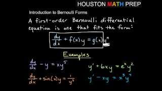 Bernoulli First Order Equations  Intro [upl. by Aro781]