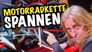 SO spannst du DEINE Motorradkette – HOW TO [upl. by Nujra]