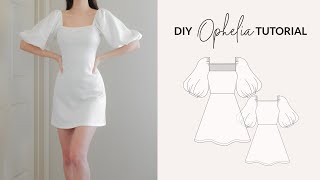 DIY Puff Sleeve Dress  Sewing Pattern [upl. by Halsy]