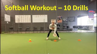 Softball Workout  10 Drills [upl. by Prevot]