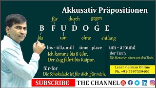 Akkusativ Präpositionen  German Grammar  Accusative prepositions  A2  Learn German [upl. by Eilitan475]