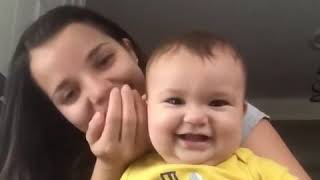 Baby Laughs Adorably When Mom Whispers In His Ears  1089588 [upl. by Ehsom]