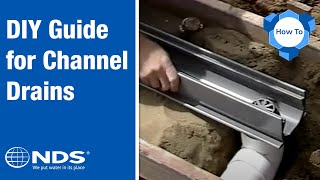 How to Install a Channel Drain  NDS Yard Drainage Systems [upl. by Aneleiram]