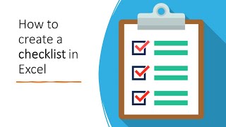 How to Create a Checklist in Microsoft Excel [upl. by Mandych]