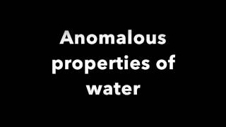 Anomalous Properties of Water [upl. by Euqnom93]