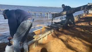 HOW TO INSTALL A CONCRETE CAP ON A VINYL SEAWALL [upl. by Liu]