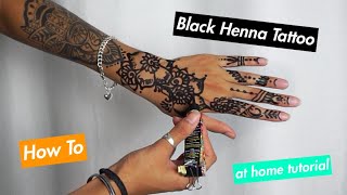 How To Do Henna at Home  Black Henna Tattoo [upl. by Orfinger]