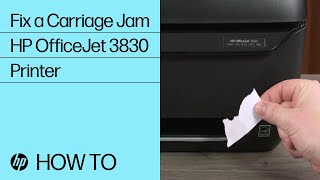 Fix a Carriage Jam  HP OfficeJet 3830 Printer  HP [upl. by Dazhahs878]