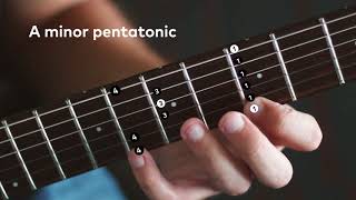 The A Minor Pentatonic Scale 1st Position [upl. by Atirahc]