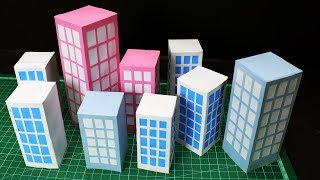 How to make Paper Building  school project work [upl. by Ahsilram]