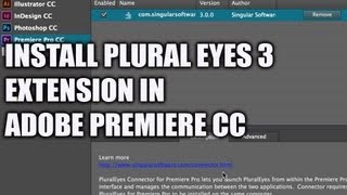 Plural Eyes Installation in Adobe Premiere CC [upl. by Adnanref9]