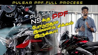 Bajaj Pulsar NS200 amp NS160 PPF Process in Tamil  The Bling Detailing Studio [upl. by Atsirak]