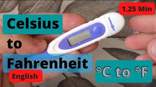 How to switch between Fahrenheit and Celsius Thermometer Babies R us [upl. by Vasilis726]