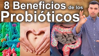 8 Beneficios de los Probióticos  Cándida Gastritis Hinchazón Hígado y Mucho Más [upl. by Alethia]