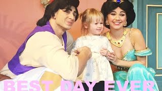 Meeting Aladdin Jasmine Belle Disney World PT 2 2015 [upl. by Aihsas769]