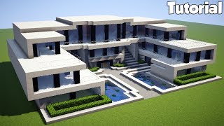 Minecraft How to Build a Realistic Modern House  Tutorial 7 [upl. by Tychonn834]