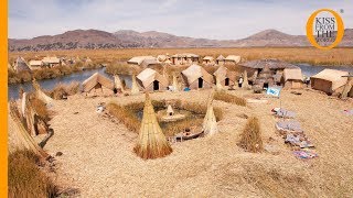 Uros Islands on Lake Titicaca life on a floating island for Peruvian Indians [upl. by Adnofal]