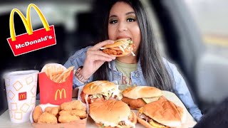 MCDONALDS MUKBANG New Crispy Chicken Sandwiches Original amp Spicy Nuggets McChicken Fries [upl. by Eiramasil950]