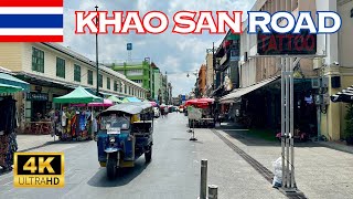 4K Khao San Road in Bangkok Thailand 🇹🇭🐧 Nonstop Walking Tour [upl. by Sorrows]