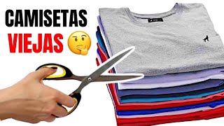 3 IDEAS FÁCILES DE RECICLAR CAMISETAS VIEJAS  TRANSFORMAR ROPA [upl. by Normak]