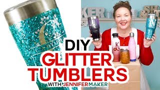 Glitter Tumbler Tutorial  Epoxy  Loctite Method  Full Process Start to Finish [upl. by Madaras375]