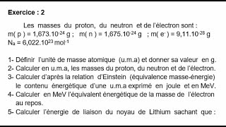 Exercice  2 Atomistique [upl. by Jeggar]