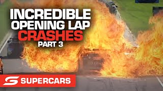 Biggest ever first lap crashes Part 3  Supercars 2021 [upl. by Barfuss]