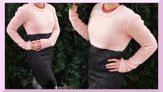 Pullover stricken einfach für Anfänger Anleitung Frühling [upl. by Lombardo]