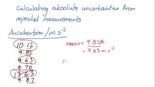 Calculating uncertainties from repeated measurements [upl. by Onitnerolf]