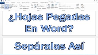 Poner espacio entre páginas Word Hojas pegadas [upl. by Ivory]