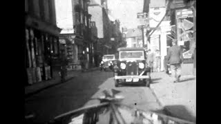 Falmouth Town Centre 1930s Drivers POV Cine Film C1930 1930 F350 b [upl. by Erbes]