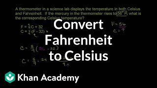 Converting Fahrenheit to Celsius  PreAlgebra  Khan Academy [upl. by Ariahay]