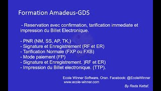 Amadeus Formation Cours PNR Amadeus Reservation Tarification By Reda KETTAF [upl. by Nosreh2]