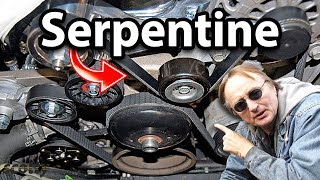 How to Replace a Serpentine Belt in Your Car Fan Belt [upl. by Nnylaf]