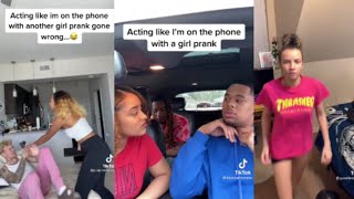 Acting like Im on phone with another girl prank on girlfriend gone wrong [upl. by Theda]