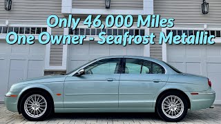 RARE SEAFROST METALLIC  ONLY 46k MILES 2007 Jaguar SType Walkaround Review at Louis Frank MC [upl. by Oiracam117]