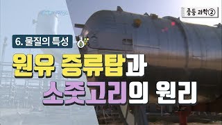 중등 과학 2 6 물질의 특성  원유 증류탑과 소줏고리의 원리 [upl. by Esorbma]