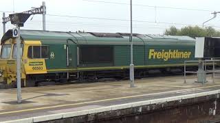 Class 66 Startup and departing Didcot Parkway  06102018 [upl. by Ynotna191]