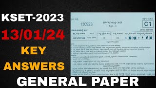 Paper 1 KEY ANSWERS  KSET 2023 [upl. by Naus544]